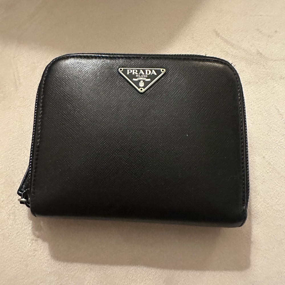 Prada safiano compact wallet